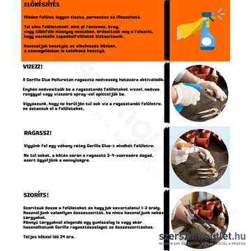 GORILLA GLUE ORIGINAL PU Poliuretán ragasztó D4 1l (1044360)