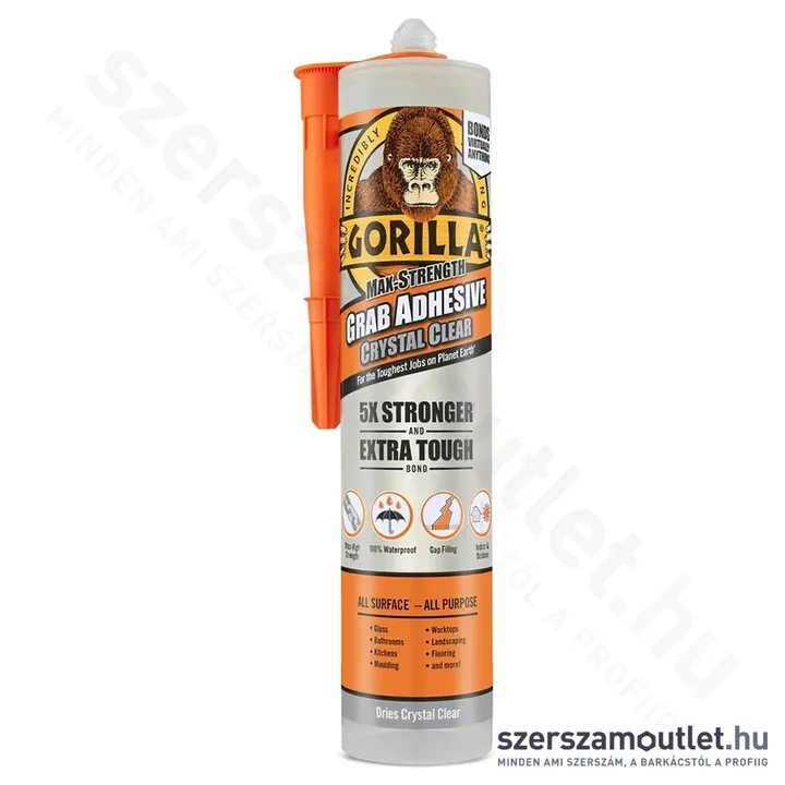 GORILLA GRAB CRYSTAL CLEAR Extra erős kristálytiszta építési ragasztó 30mp 270ml (2044400)
