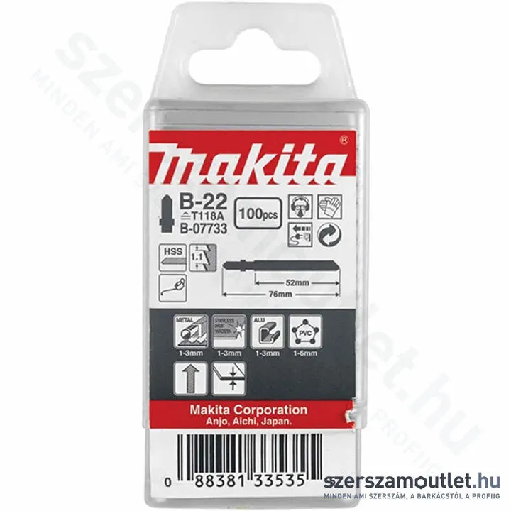 MAKITA Szúrófűrészlap L80mm Z24 B22 (100db) (B-07733)(A-85737)