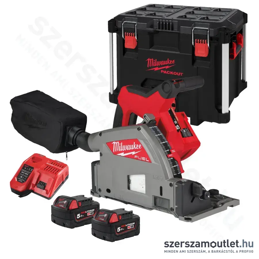 MILWAUKEE M18 FPS55-502P Akkus merülőfűrész 165mm, PACKOUT kofferben (2x5,0Ah/18V)