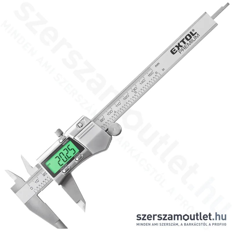EXTOL Digitális tolómérő, rozsdamentes acél 0,01x150mm