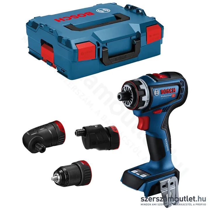 BOSCH GSR 18V-90 FC Akkus szénkefementes fúró-csavarozó + adapterek L-boxxban (akku és töltő nélkül