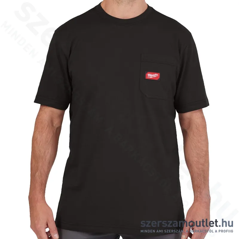 MILWAUKEE WT SS BL XL Rövid ujjú zsebes póló FEKETE (XL) (4932493006)