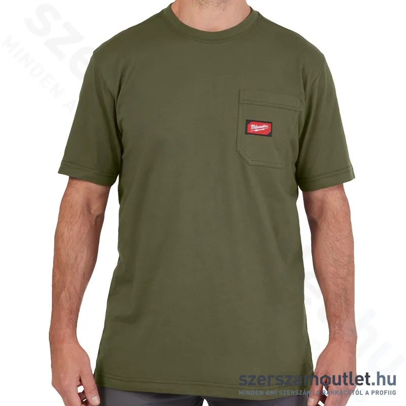 MILWAUKEE WT SS GN L Rövid ujjú zsebes póló ZÖLD (L) (4932493020)