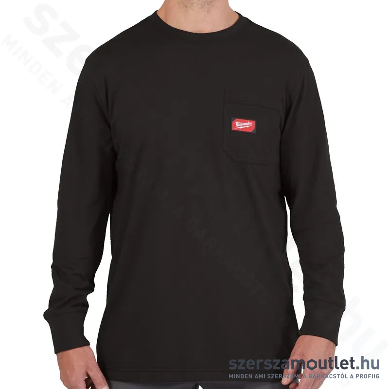 MILWAUKEE WT LS BL S Hosszú ujjú zsebes póló FEKETE (S) (4932493033)