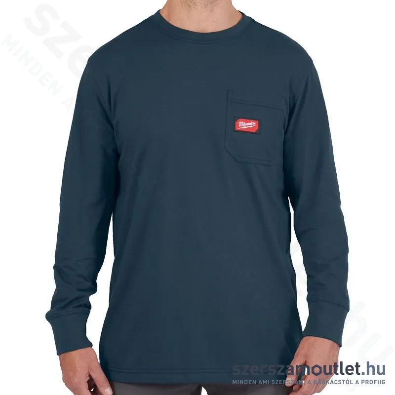 MILWAUKEE WT LS BLU M Hosszú ujjú zsebes póló KÉK (M) (4932493044)