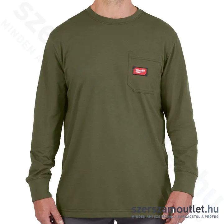 MILWAUKEE WT LS GN XXL Hosszú ujjú zsebes póló ZÖLD (XXL) (4932493052)