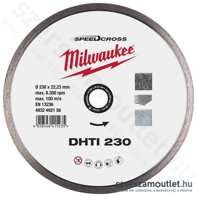 MILWAUKEE SPEEDCROSS DHTI 230 Gyémánt vágótárcsa 230mm (4932492156)