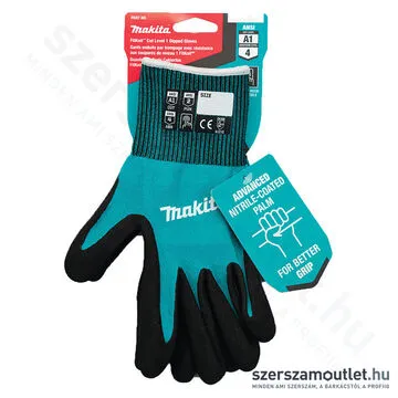 MAKITA munkakesztyű mártott NITRIL bevonattal 1-es vágásbiztos L (P-84698)