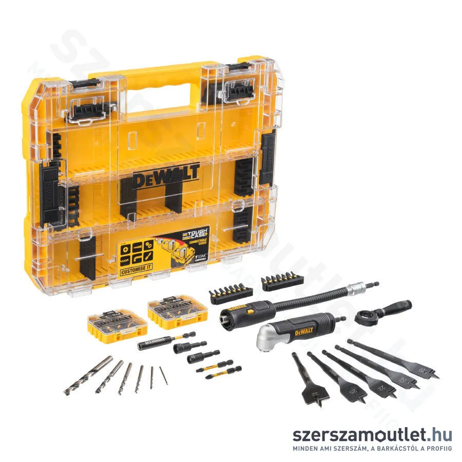 DEWALT EXTREME Bit- és fúrószár készlet + FLEXTORQ 4in1-ben sarokcsavarozó adapter (85 részes)