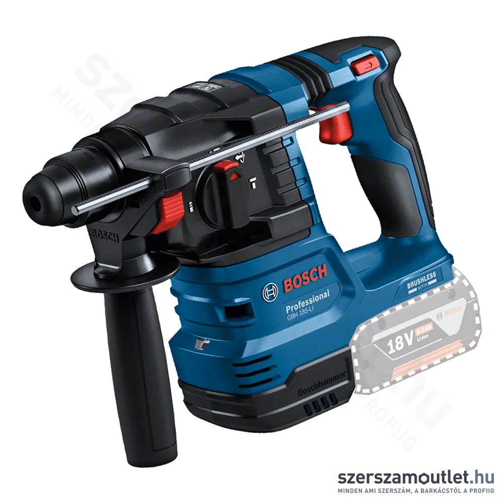 BOSCH GBH 185-LI Szénkefementes akkus fúrókalapács (18V/1.9J) SOLO (akku és töltő nélkül)