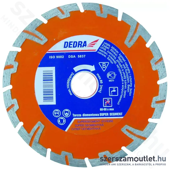 DEDRA SUPER TURBO Gyémánt vágótárcsa 125x22,2mm (H1243)