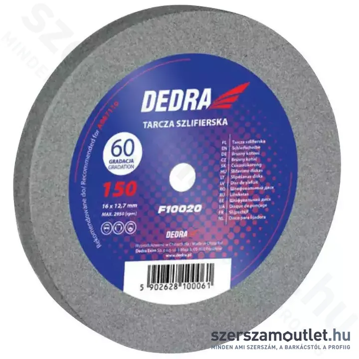 DEDRA Köszörűkorong 150x16x12,7mm G60 (F10020)