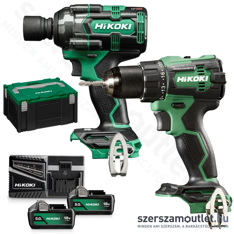 HIKOKI KC18DE-WKZ Akkus fúró-csavarozó + akkus ütvecsavarozó HITBOXBAN (2x5,0Ah/18V)