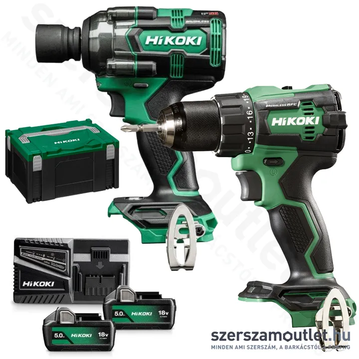 HIKOKI KC18DE-WKZ Akkus fúró-csavarozó + akkus ütvecsavarozó HITBOXBAN (2x5,0Ah/18V)