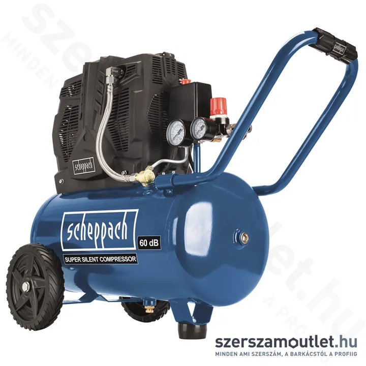 SCHEPPACH HC 25 SI Csendes olajmentes kéthengeres kompresszor (1100W/24l)