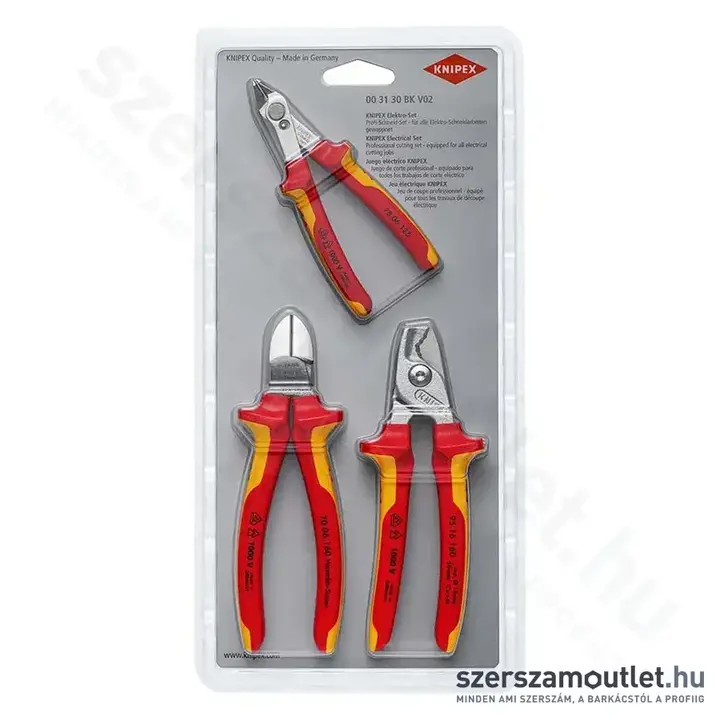 KNIPEX Super-Knips Elektromos fogó készlet 3db-os (00 31 30 BK V02)