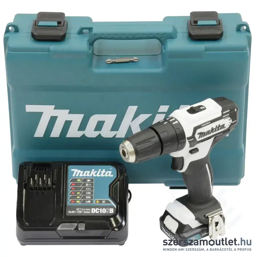 Makita HP333DSAW 12V max CXT Li-ion akkus ütvefúró- csavarbehajtó,30Nm (1x2,0Ah akku+töltő) FEHÉR