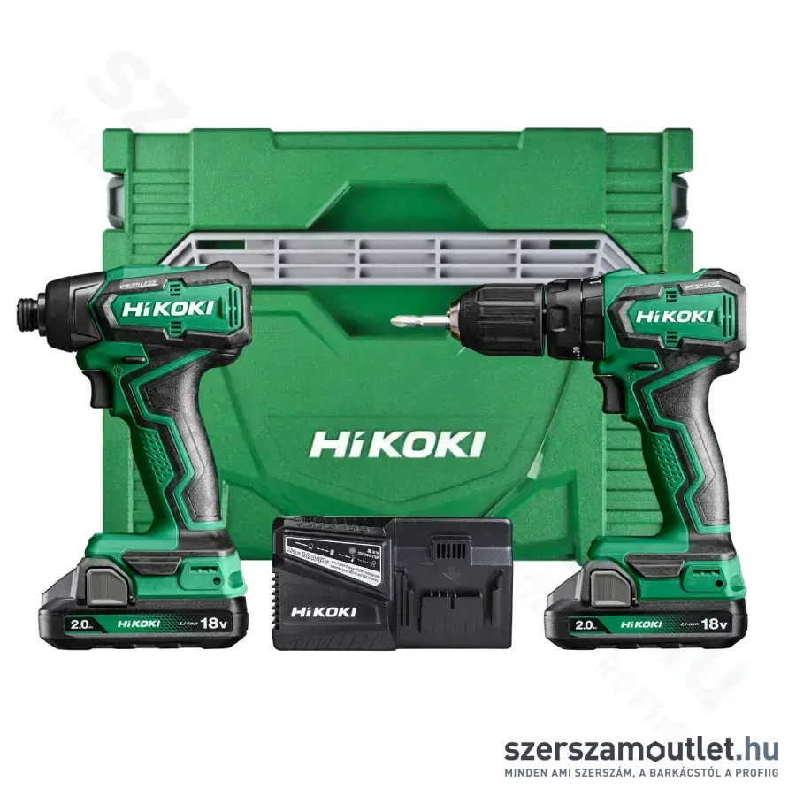 HIKOKI KC18DD-WGZ Akkus ütvefúró-csavarozó + akkus ütvecsavarozó HITBOXBAN (2x2,0Ah/18V)