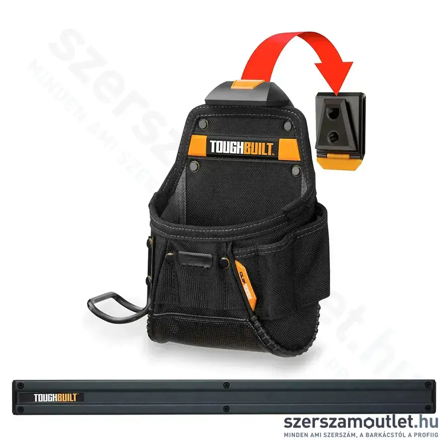 TOUGHBUILT CT-24 Övtáska kalapácstartóval 25,5x15x28cm + TB-53 Fali tartó tárolórendszerhez 60cm