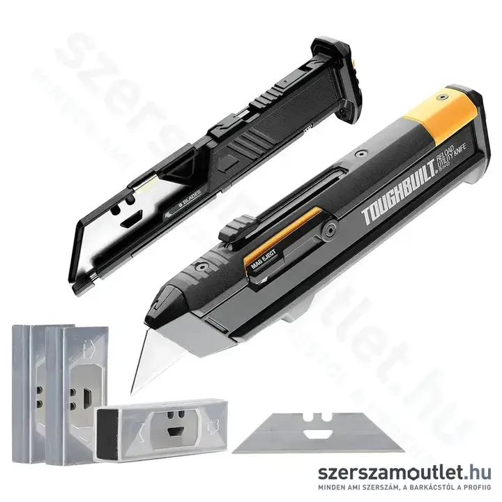 TOUGHBUILT H4S2-03 Cserélhető rövid pengés kés (+2db tartó és 5db penge) + H4S30 Trapézpenge 30db
