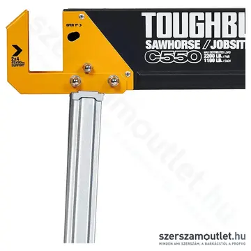 TOUGHBUILT C550 Összecsukható fűrészbak 1pár + TB-H4S5-01 Kitolható pengés kés 16,5cm +(5db penge)