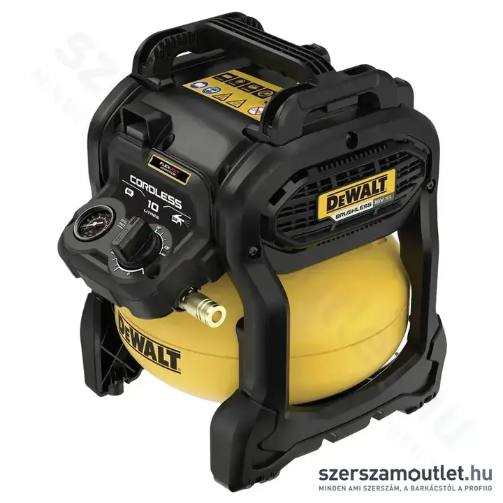 DEWALT DCC1018N FLEXVOLT Akkus szénkefementes kompresszor 10l 18/54V (Akku és töltő nélkül)