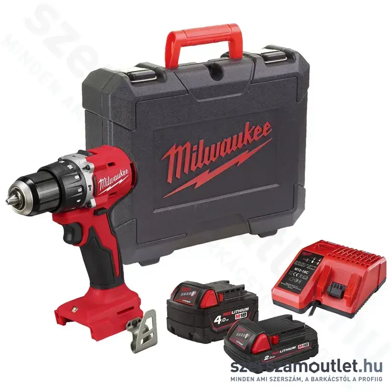 MILWAUKEE M18 BLPDRC-422C Akkus ütvefúró-csavarozó kofferben (1x2,0Ah/1x4,0Ah/18V)