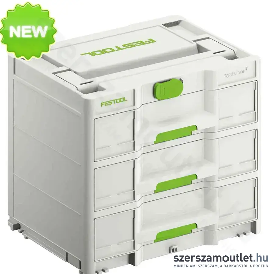 FESTOOL Sortainer³ SYS3-SORT/3 M 337 3 fiókos műanyag láda systainer
