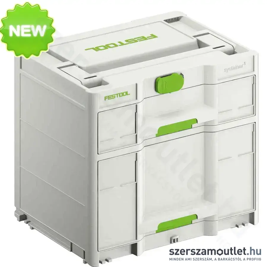 FESTOOL Sortainer³ SYS3-SORT/2 M 337 2 fiókos műanyag láda systainer