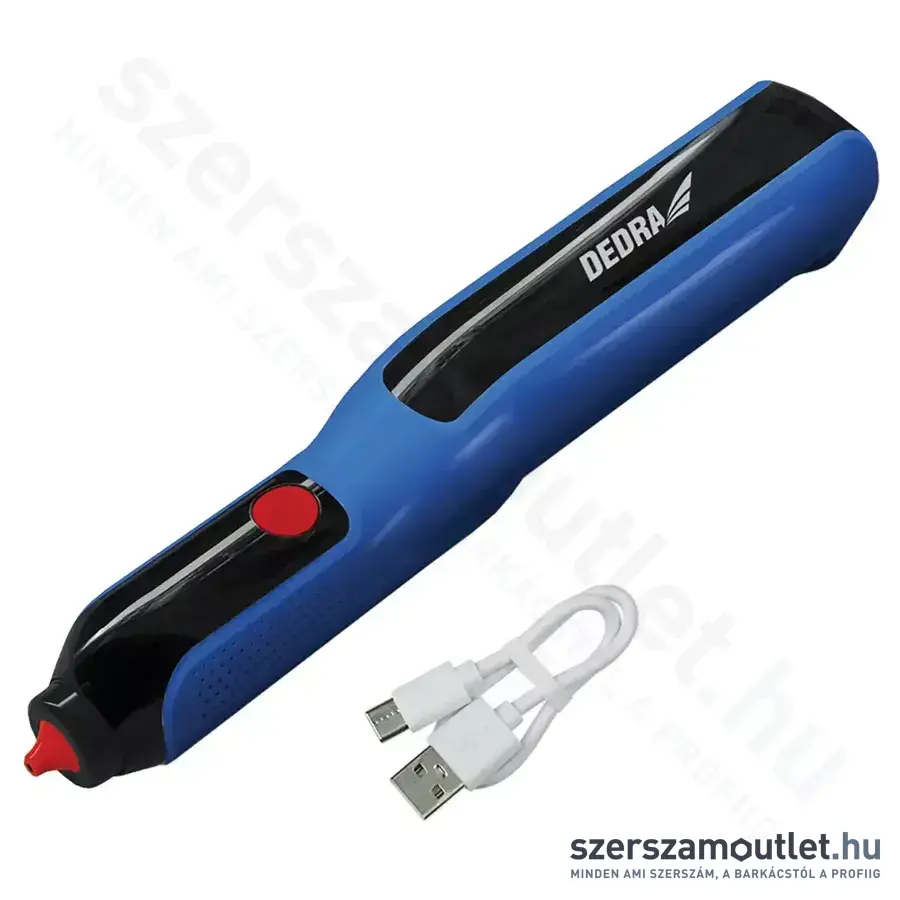 DEDRA Forró ragasztópisztoly vezeték nélküli, USB, 4V, 2,0Ah, 7-8mm (DED7547)