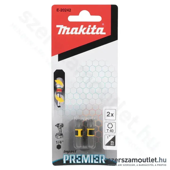 MAKITA impact PREMIER torziós csavarbehajtó bit T40-25mm (E-20242)