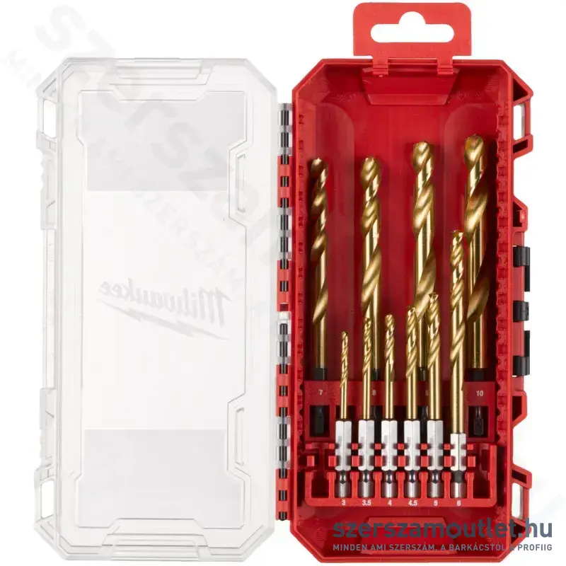 MILWAUKEE RED HEX SHOCKWAVE™ HSS-G Fémfúró készlet 10 részes (3-10mm) (4932493865)