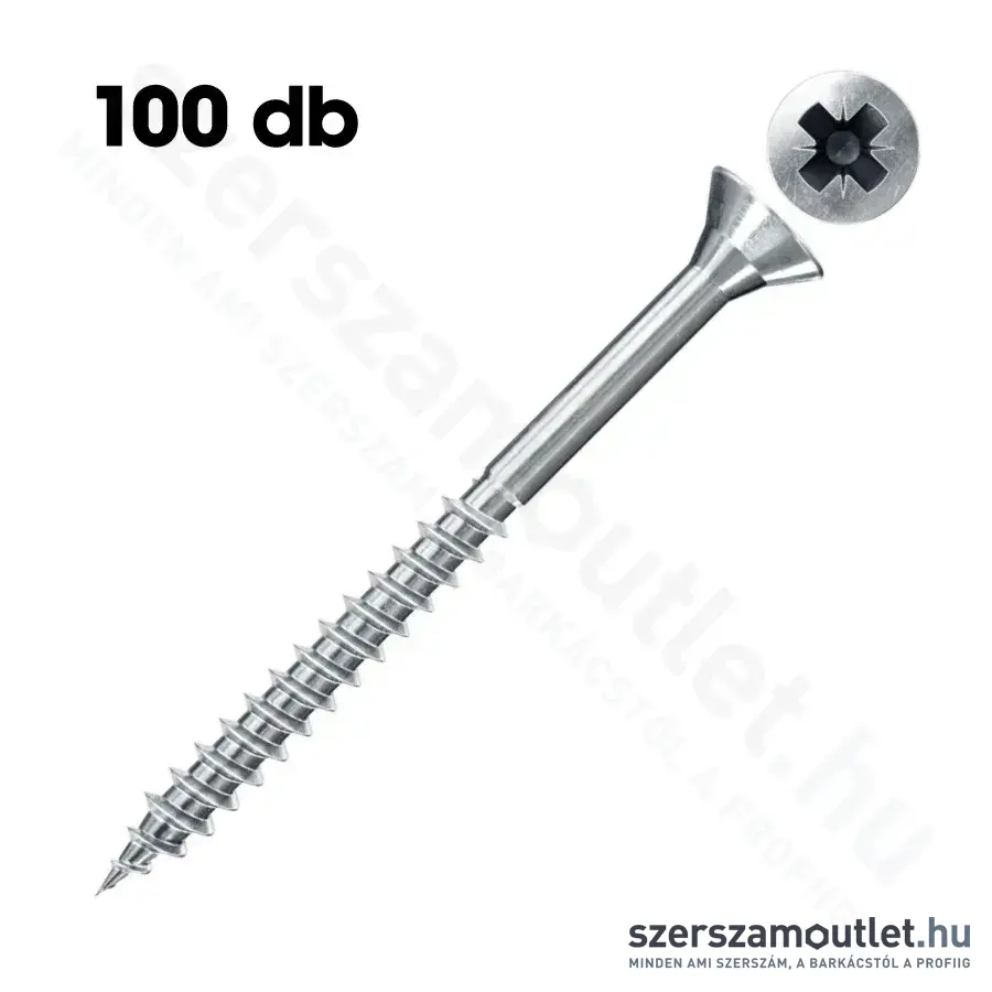FISCHER FSP II Faforgácslapcsavar 4x40mm SF HG PZ2 [100db] | részmenetes (551098)