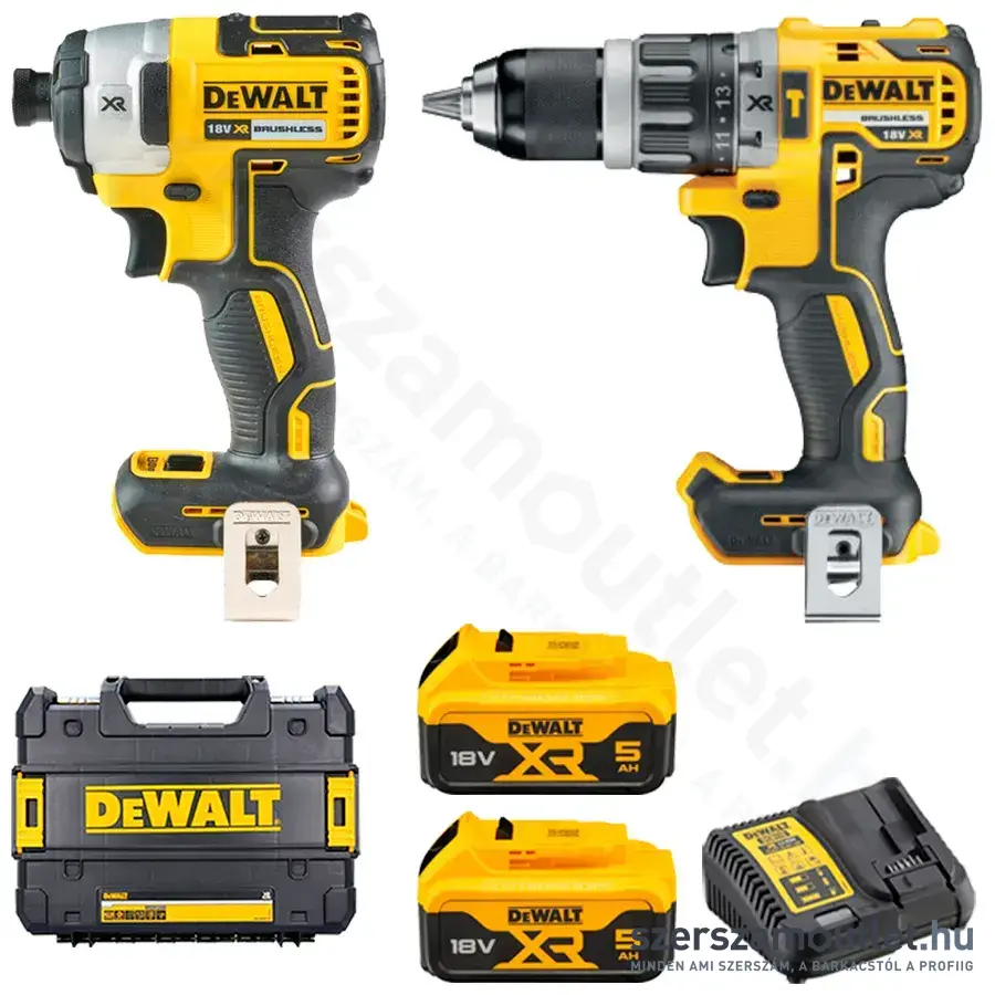 DEWALT DCK266P2T-QW Szénkefementes 2 részes akkus gépszett, TSTAK kofferben (2x5,0Ah/18V)