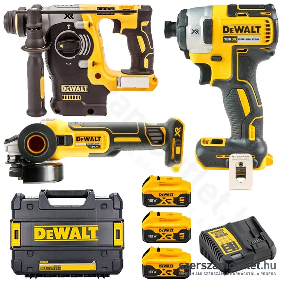 DEWALT DCK305P3T-QW Szénkefementes 3 részes akkus gépszett TSTAK kofferben (3x5,0Ah/18V)
