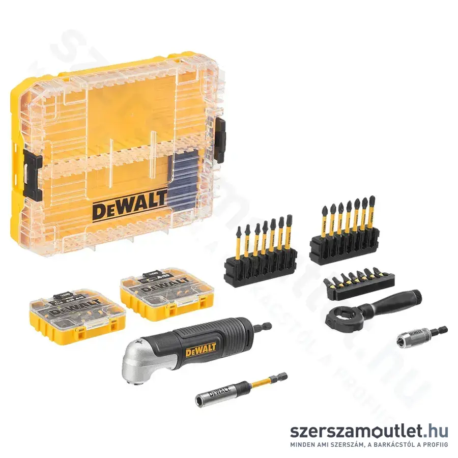 DEWALT EXTREME Bitkészlet + FLEXTORQ sarokcsavarozó adapter + markolat (80 részes) (DT70775-QZ)