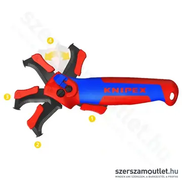 KNIPEX Racsnis kábelvágó kés csúszósaruval, cserélhető pengével, 146mm (1650145SB)