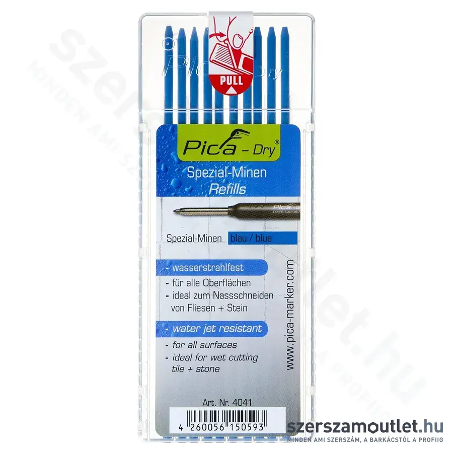 PICA DRY Jelölőmarker betét, vízálló 2,8x125mm 10db (Kék) (4041)