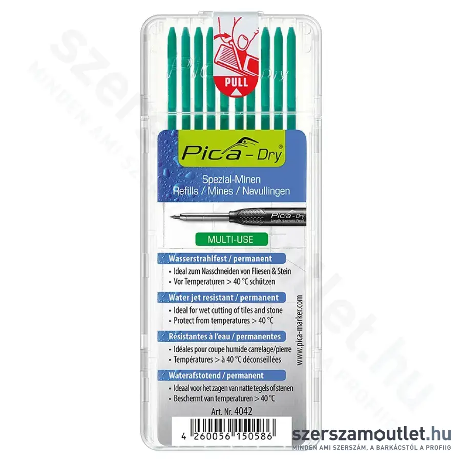 PICA DRY Jelölőmarker betét, vízálló 2,8x125mm 10db (Zöld) (4042)