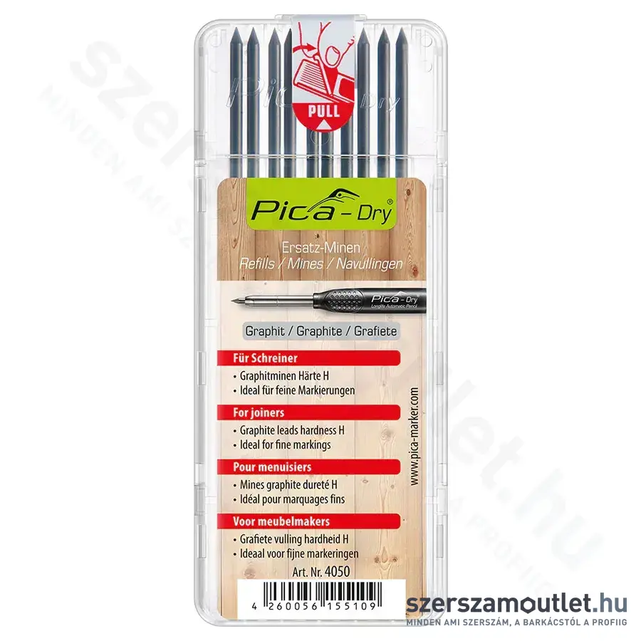 PICA DRY Ács jelölőmarker betét, 2H grafit 2,8x125mm 10db (Szürke) (4050)