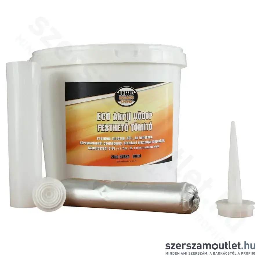 UNITED SEALANTS ECO Akril vödör + festhető tömítő (25db/vödör) (US20120)
