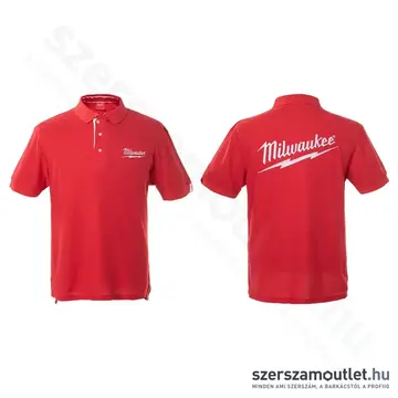 MILWAUKEE márkajelzésű Galléros póló L-es (Piros) (BI0001021-L)