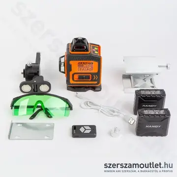 HANDY Lézeres szintező szett 15m 4x360° ZÖLD