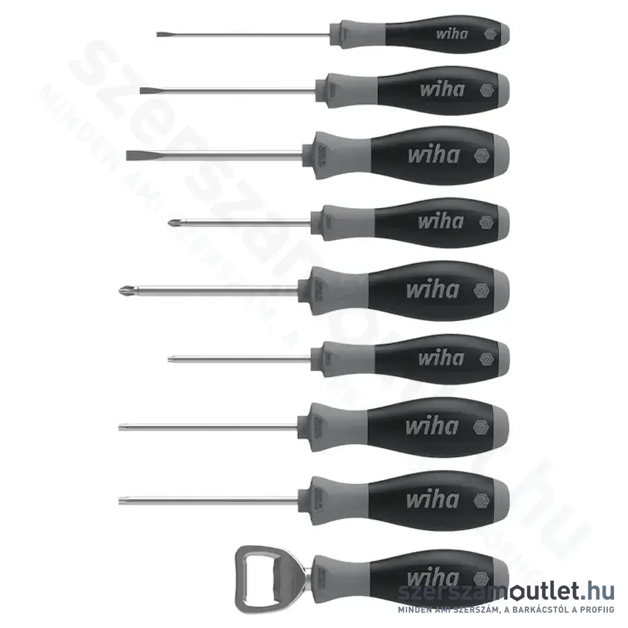WIHA SoftFinish 85 éves születésnapi csavarhúzó készlet SL/PH/TX/Sörnyitó 9r. (LIMITÁLT) (No.46544)