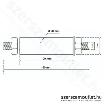 BGS Talicskakerék tengely 20mm (BGS-80949)
