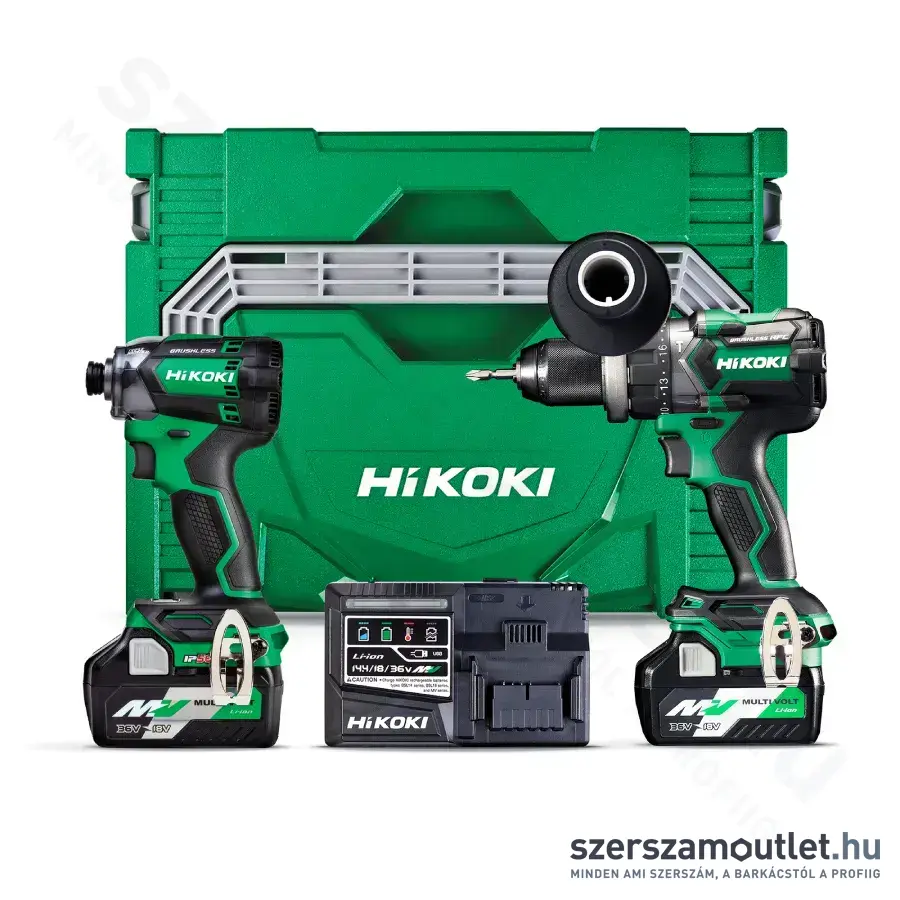 HIKOKI KC18DC-WBZ Akkus ütvefúró-csavarozó + ütvecsavarozó HITBOXBAN (2x2,5Ah/36V) MULTI VOLT(36V)