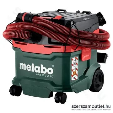 METABO AS 36-18 L 20 PC Akkus száraz-nedves porszívó 140bar, 20l, 18V (Akku és töltő nélkül)
