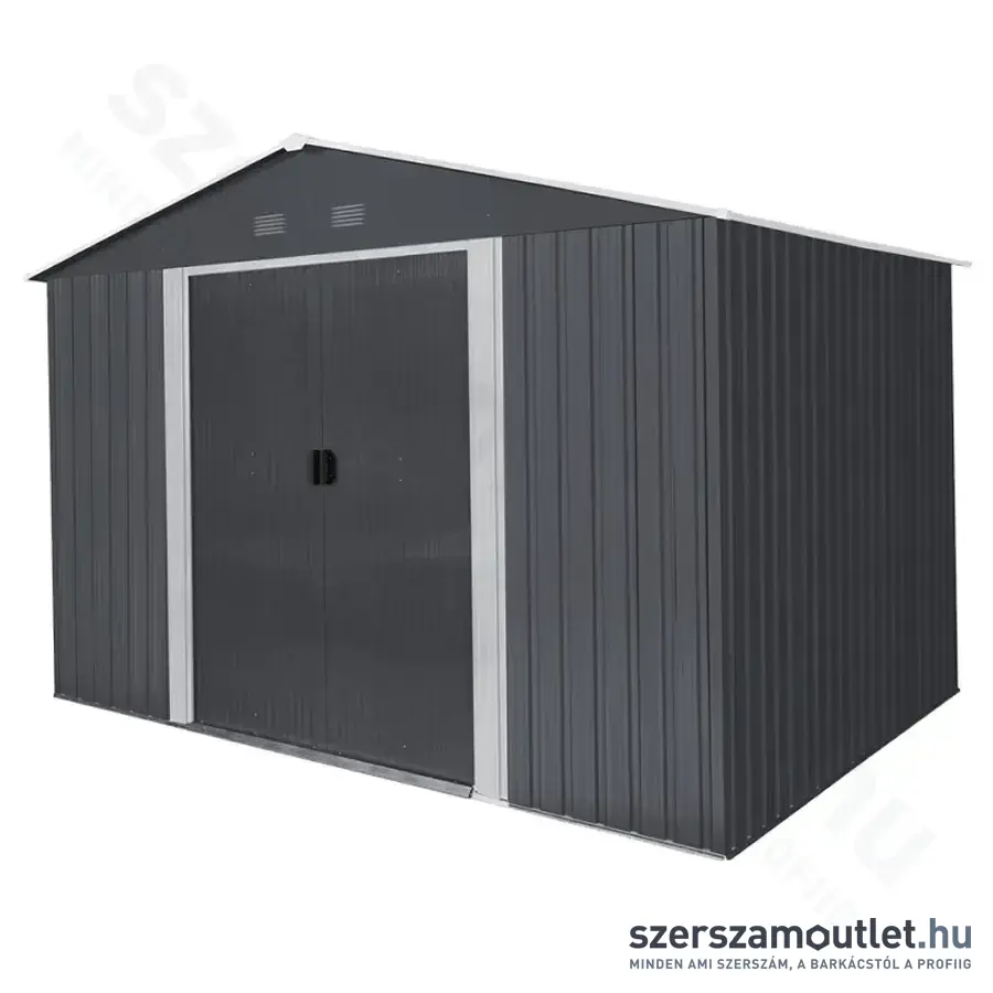 RIWALL PRO RMSA 8X10 Antracit fém kerti tároló nyeregtetővel 3x2,4m (SD-X0810-H170C-A)