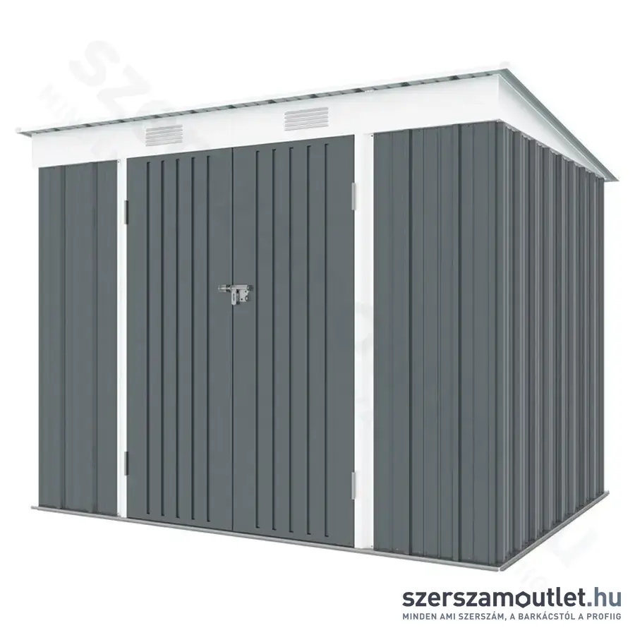 RIWALL RMSP 6X8 Antracit fém kerti tároló lapostetővel 2,4x1,8m (SM-F68K-H158-A)